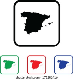 Spain Icon Illustration with Four Color Variations