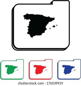 Spain Icon Illustration with Four Color Variations