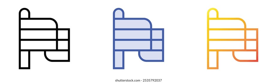 spain icon. Linear, Blue Fill and Gradient Style Design Isolated On White Background