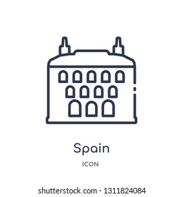 spain icon from monuments outline collection. Thin line spain icon isolated on white background.
