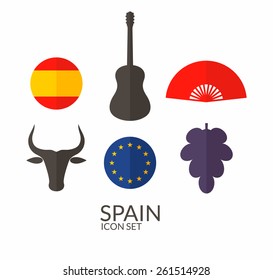 Spain. Icon set. Vector illustration