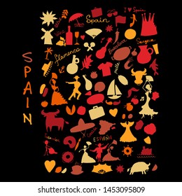 Spain, icons collection. Sketch for your design