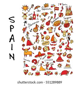 Spain, icons collection. Sketch for your design