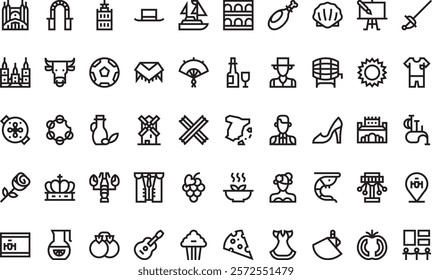 Spain icons High-Quality Vector Icons Collection with Editable Stroke. Ideal for Professional and Creative Projects.