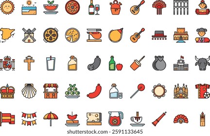 Spain icons High-Quality Vector Icons Collection with Editable Stroke. Ideal for Professional and Creative Projects.