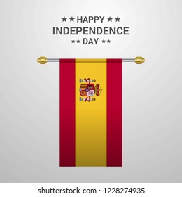 Spain Independence day hanging flag background