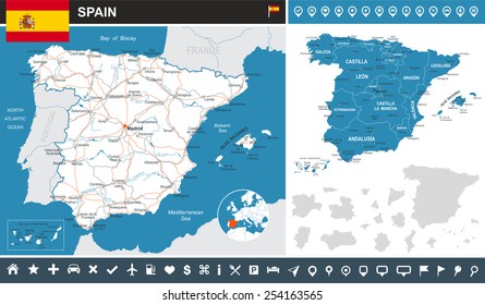 Spain - info graphics map - illustration 