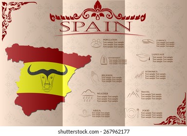 Spain  infographics, statistical data, sights. Vector illustration