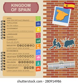 Spain  infographics, statistical data, sights. Vector illustration