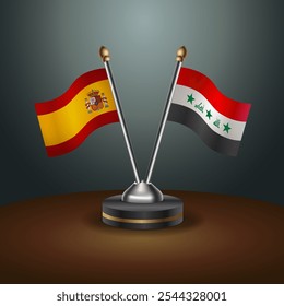 A tabela da Espanha e do Iraque sinaliza a relação com o plano de fundo gradiente. Ilustração de vetor