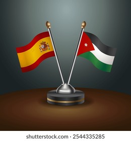 A tabela de Espanha e Jordânia sinaliza a relação com o plano de fundo gradiente. Ilustração de vetor