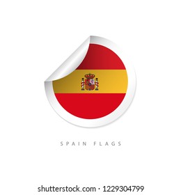 Spain Label Flags Vector Template Design Illustration