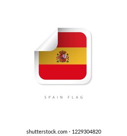 Spain Label Flags Vector Template Design Illustration