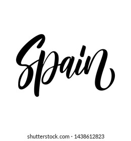 Spain. Lettering. Vector illustration. Perfect design for greeting cards, posters, T-shirts, banners print invitations