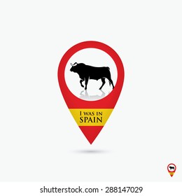 Spain location pin - vector illustration