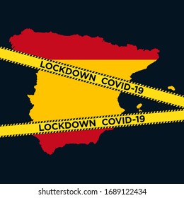 spain lockdown. coronavirus. covid-19. vector illustration.
