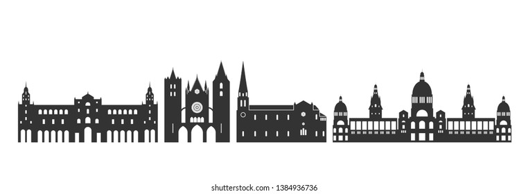 Spain logo. Isolated Spanish architecture on white background