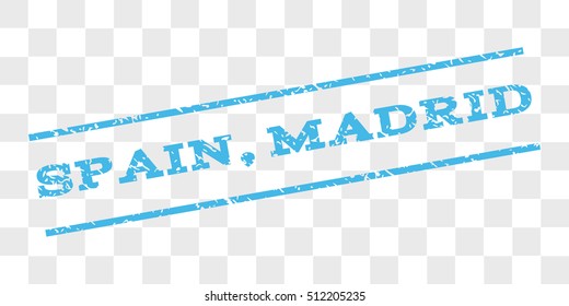 Spain, Madrid watermark stamp. Text caption between parallel lines with grunge design style. Rubber seal stamp with unclean texture.