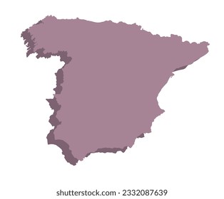 Mapa de España con mapa de colores 3d.	