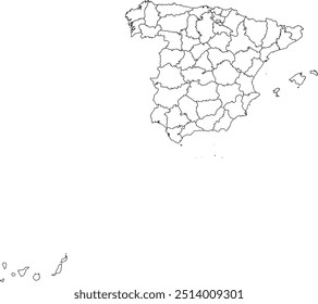 SPAIN MAP with its administrative divisions and regions