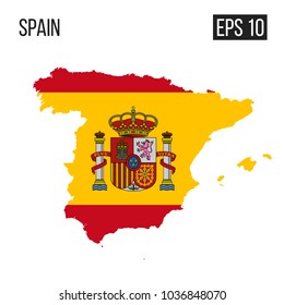 Spain map border with flag vector EPS10