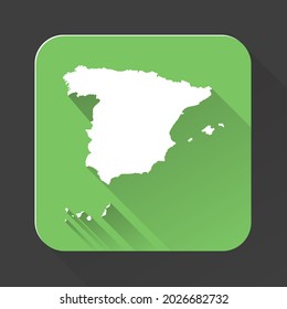 Spain map with borders isolated on background