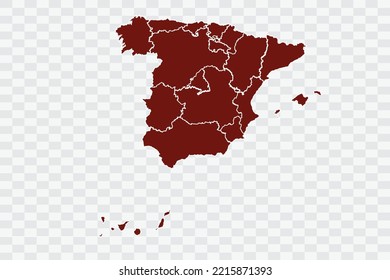 Spain Map burnt brown Color on White Background quality files Color (701205) png