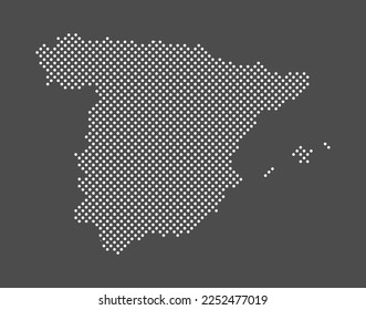 España mapea el punto sobre el fondo gris.  Mapa con puntos de España. Vector eps10.