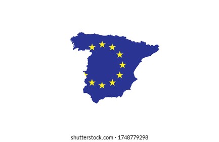 Mapa de España ilustración vectorial de la Unión Europea 