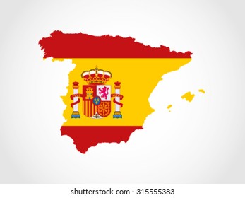 Spain Map Flag