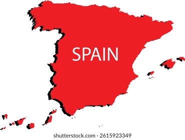 Spain Map And Flag Stork Design
