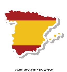 spain map geography isolated icon vector illustration design