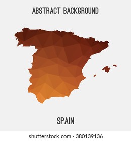 Spain map in geometric polygonal style.Abstract tessellation,modern design background. Vector illustration EPS8