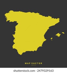 Spain map golden yellow color High Detailed on gray background. Abstract design vector illustration eps 10