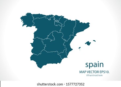 spain map High Detailed on white background. Abstract design vector illustration eps 10