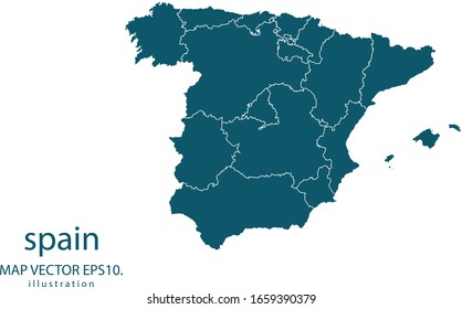 spain map High Detailed on white background. Abstract design vector illustration eps 10