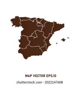 Spain map High Detailed on white background. Abstract design vector illustration eps 10