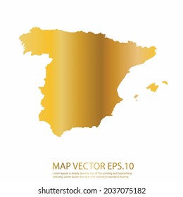 Spain map High Detailed on white background. gold gradient color. Abstract design vector illustration eps 10