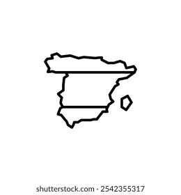 Spain Map icon. Simple icon representing the map of Spain, ideal for social media, app, and web design. Vector illustration