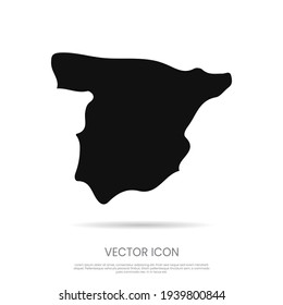 Icono de mapa de España en estilo plano de moda aislado en fondo blanco. Símbolo de diseño de sitio web, logotipo, aplicación, interfaz de usuario. Ilustración vectorial Eps10.
