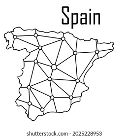 Spain map icon, vector illustration in black on a white background.