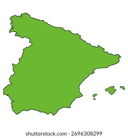 Spain map illustration hand drawn isolated vector