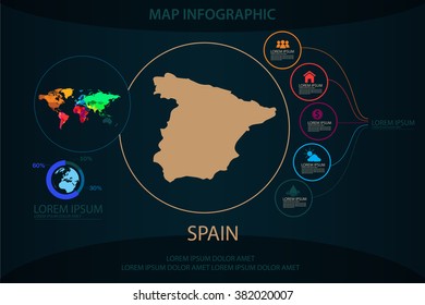 Spain map infographic