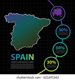 Spain map infographic design template