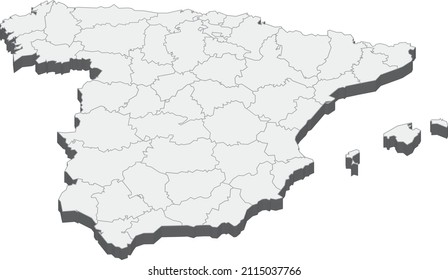 Mapa de España aislado en un fondo blanco.