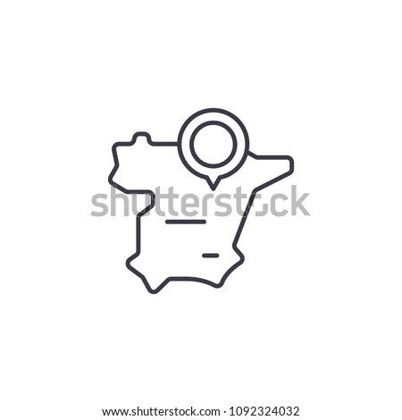 Spain map linear icon concept. Spain map line vector sign, symbol, illustration.