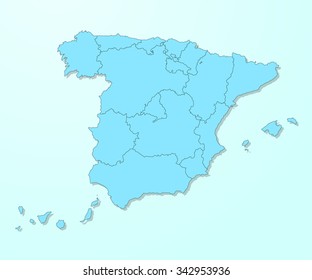 Spain map on blue background vector