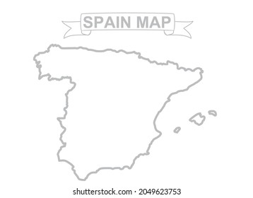 Esquema del mapa de España. ilustración vectorial