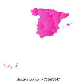 spain map - pink pastel graphic background . Vector illustration eps 10