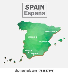 spain map polygon, map art, espana